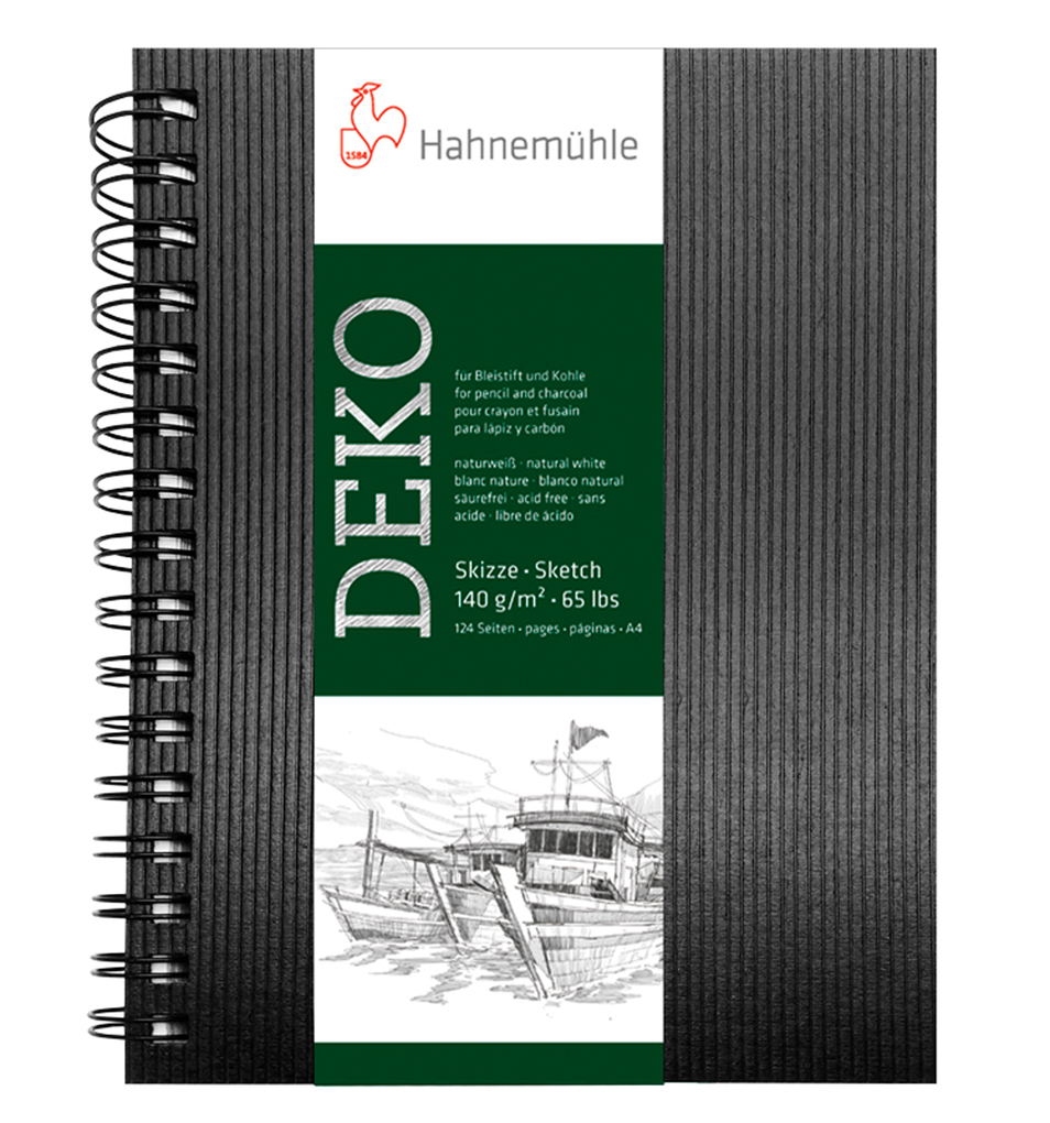 Hahnemühle 10-628288 Skizzenbuch Deko - A4, 140 g/qm, 62 Blatt, schwarz