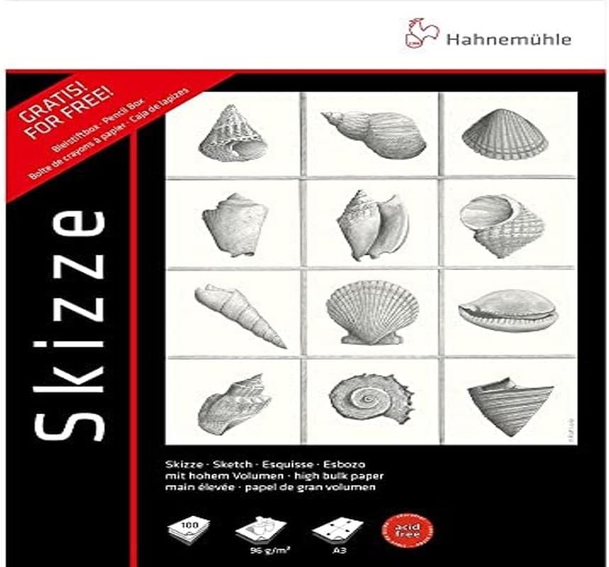 Hahnemühle Papier Skizze 96 g/m² + Bleistiftbox gratis DIN A 3 96 g/m²