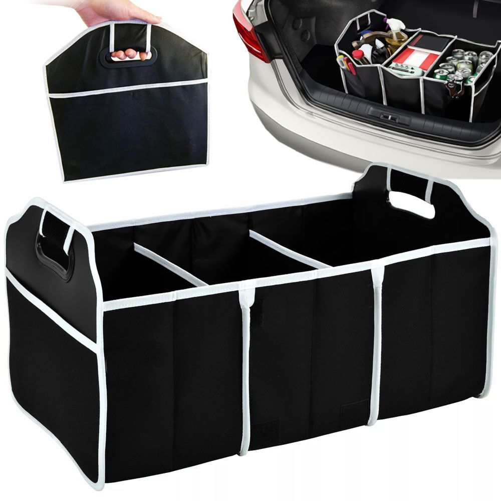 Auto-Organizer Kofferraumtasche mit 3 Fächern schwarz