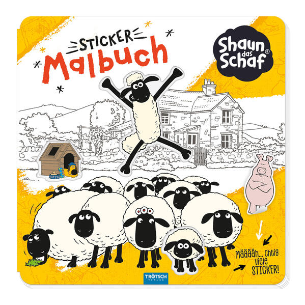 Trötsch Shaun das Schaf Stickermalbuch Malbuch mit Stickern