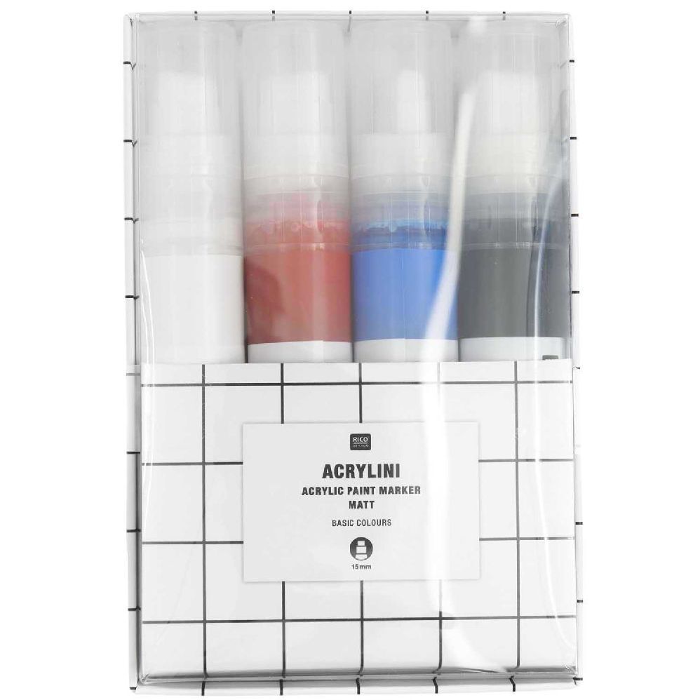 Acrylini Marker XL Set Basic 4 Farben