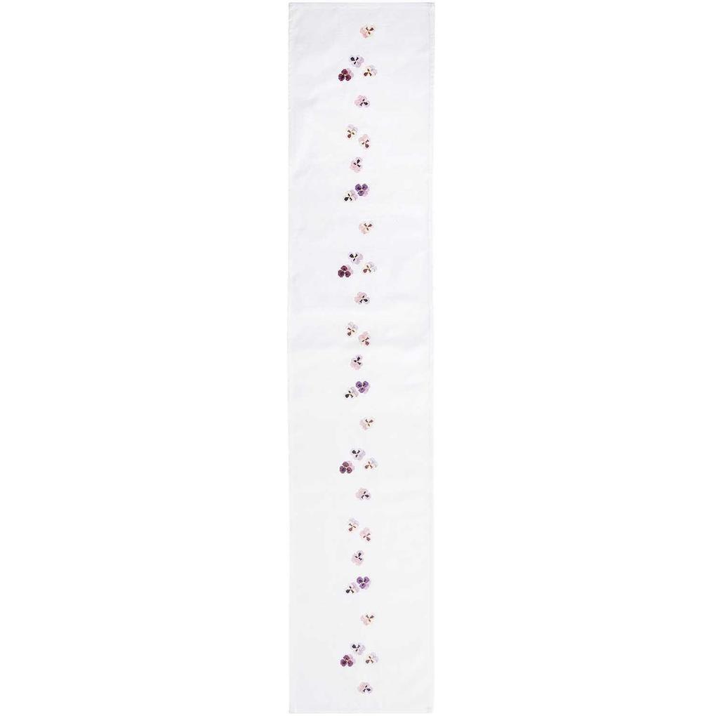 Stickpackung Gezählter Kreuzstich Tischband Stiefmütterchen 30 x 160cm