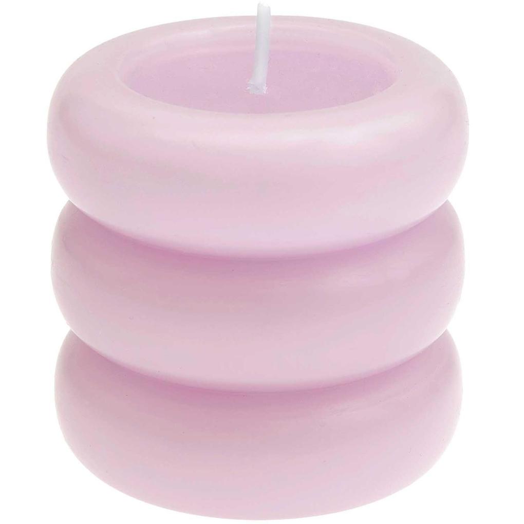 Stumpenkerze 'Ringe' Dunkle Beere 7x7 cm 220 g Brenndauer: 20h