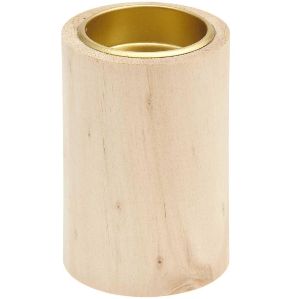 Holz Kerzenhalter 6x6x9cm passend für Kerzen Ø 4cm