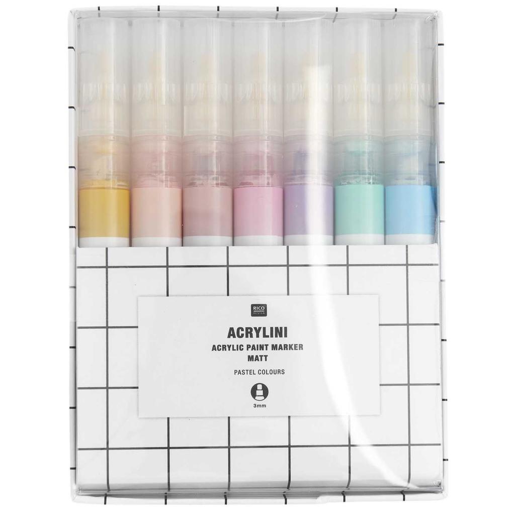 Acrylini Marker Set Pastel Colours 7 Farben