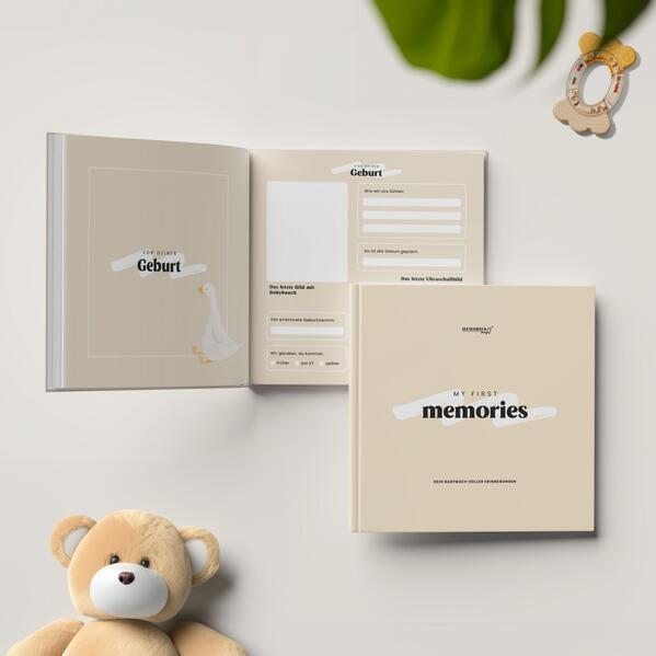 Memories2Make® My first memories Babybuch - Das Babybuch zum Eintragen für die kostbarsten Augenblicke des ersten Lebensjahres