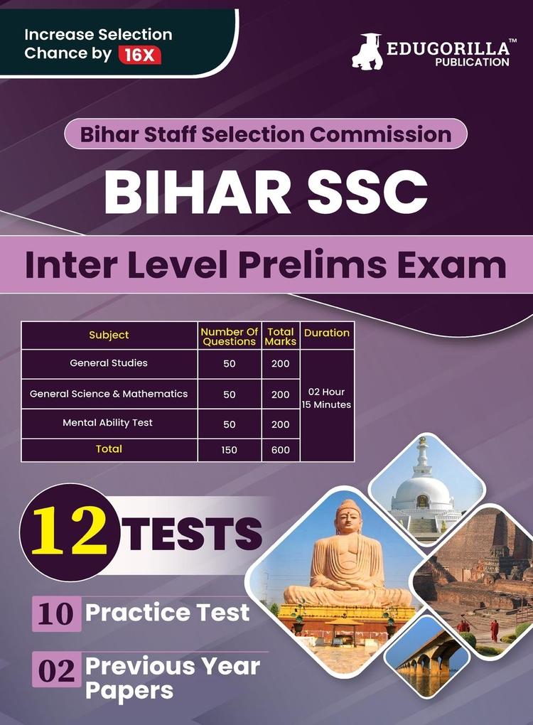 BSSC Inter Level Prelims Exam Book 2023 (English Edition) | Bihar Staff Selection Commission | 10 Practice Tests and 2 Previous Year Papers ( 1800+ Solved MCQs) with Free Access To Online Tests