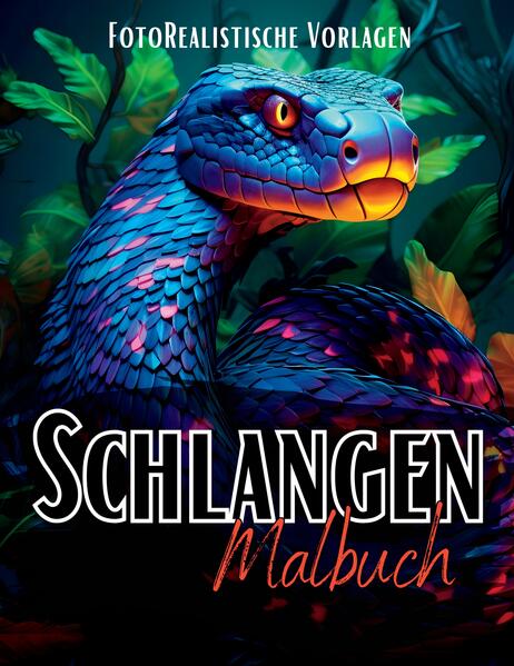 Malbuch Schlangen 'Fotorealistisch'.
