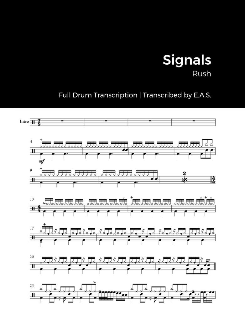 Rush - Signals (Full Album Drum Transcriptions)