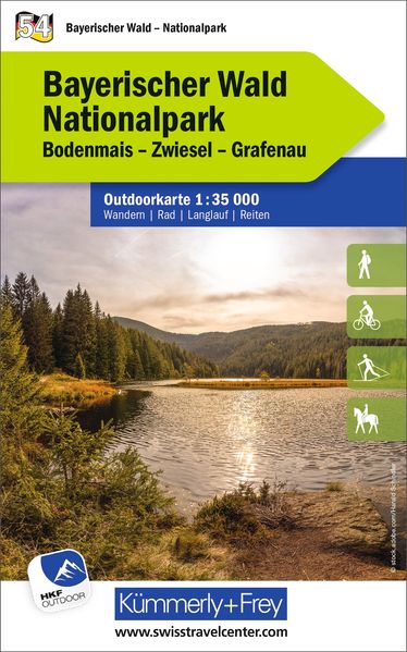 Kümmerly+Frey Outdoorkarte Deutschland 54 Nationalpark Bayerischer Wald 1:35.000