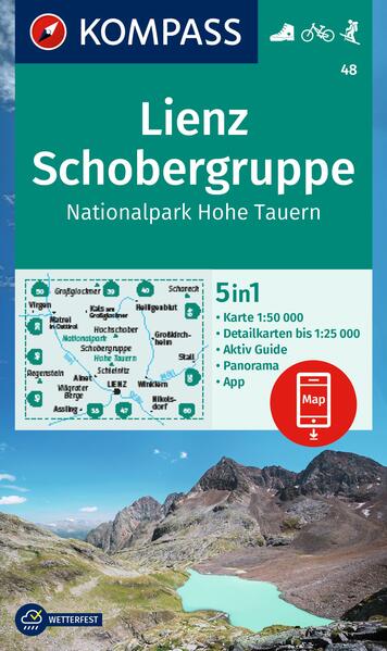 KOMPASS Wanderkarte 48 Lienz Schobergruppe Nationalpark Hohe Tauern 1:50.000