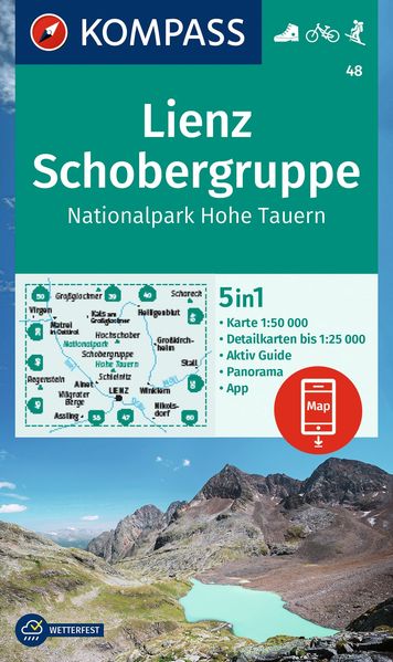 KOMPASS Wanderkarte 48 Lienz Schobergruppe Nationalpark Hohe Tauern 1:50.000