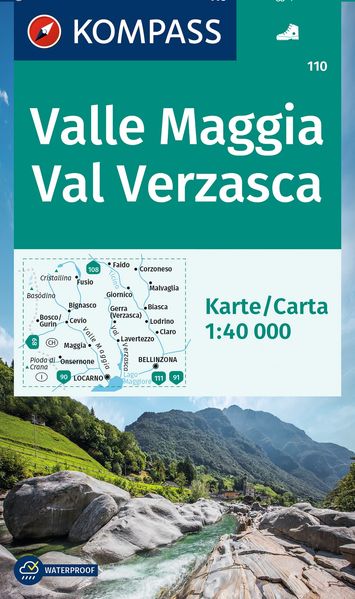 KOMPASS Wanderkarte 110 Valle Maggia Val Verzasca 1:40.000