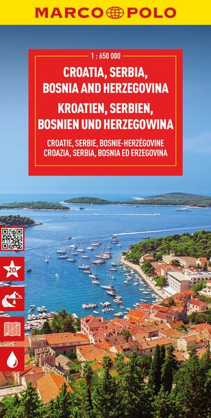 MARCO POLO Reisekarte Kroatien Serbien Bosnien und Herzegowina 1:650.000