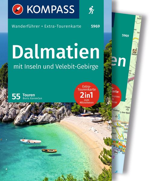 Kompass Karten GmbH Kompass Wanderführer Dalmatien Mit Inseln Velebit-Gebirge Und Plitvicer Seen 55 Touren Mit Extra-Tourenkarte