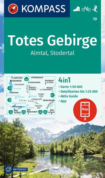 KOMPASS Wanderkarte 19 Totes Gebirge Almtal Stodertal 1:50.000