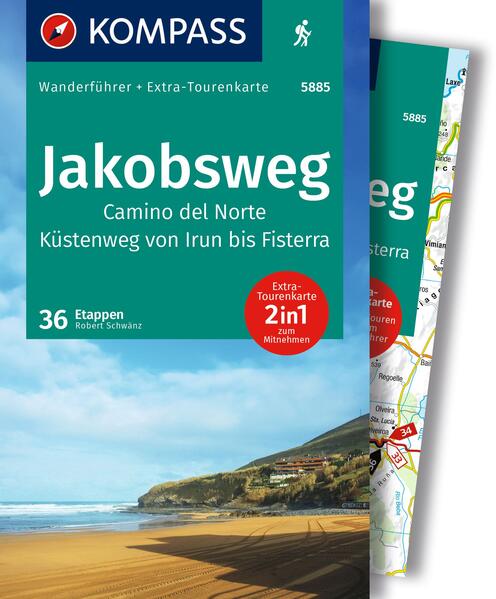 KOMPASS Wanderführer Jakobsweg Camino del Norte 36 Etappen mit Extra-Tourenkarte