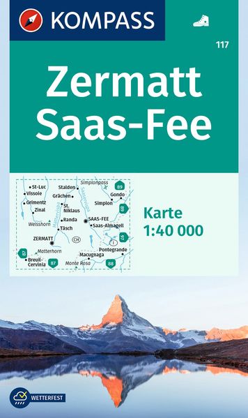 KOMPASS Wanderkarte 117 Zermatt Saas-Fee 1:40.000