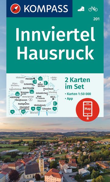 KOMPASS Wanderkarten-Set 201 Innviertel Hausruck (2 Karten) 1:50.000