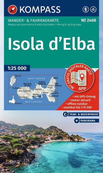 Kompass Karten GmbH Kompass Wanderkarte 2468 Isola D' Elba 1, 25.000