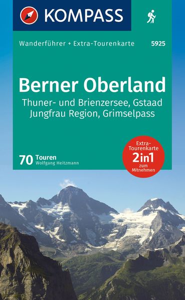 Kompass Karten GmbH Kompass Wanderführer Berner Oberland 70 Touren Mit Extra-Tourenkarte