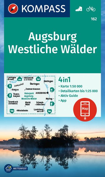 KOMPASS Wanderkarte 162 Augsburg Westliche Wälder 1:50.000