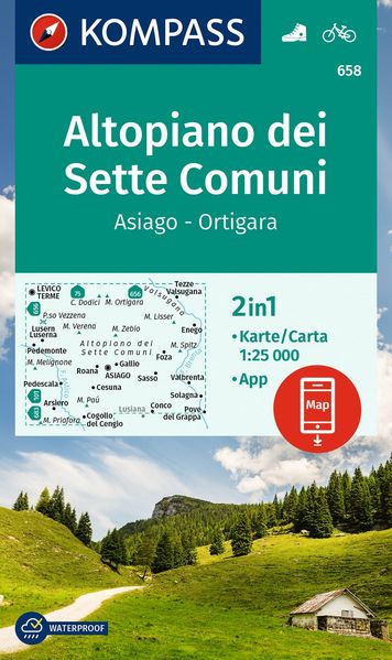 KOMPASS Wanderkarte 658 Altopiano dei Sette Comuni Asiago - Ortigara 1:25.000