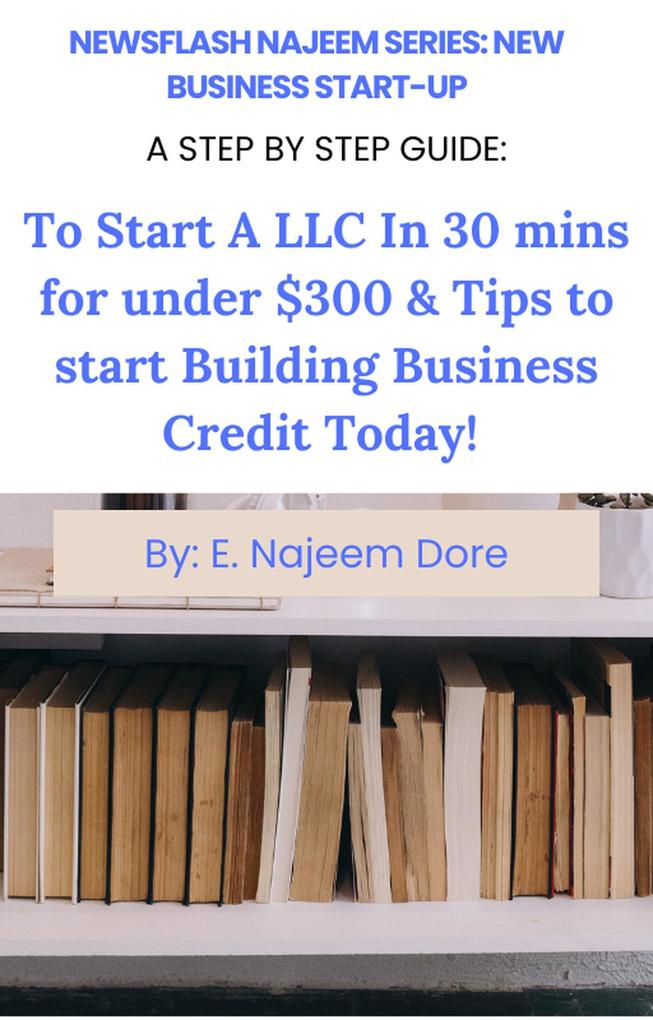 New Business Start-Up A Step By Step Guide: To Start A LLC in 30 Minutes For Under $300 & Tips To Start Building Business Credit Today! (NewsFlash Najeem Series #1)