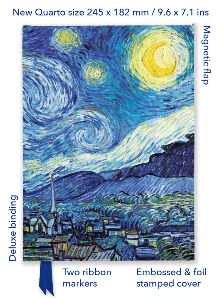Premium Notizbuch Quartformat: Vincent van Gogh Sternennacht