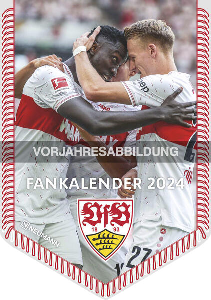 VfB Stuttgart 2025 - Bannerkalender - Fan-Kalender - Fußball-Kalender - 297x42 - Sport