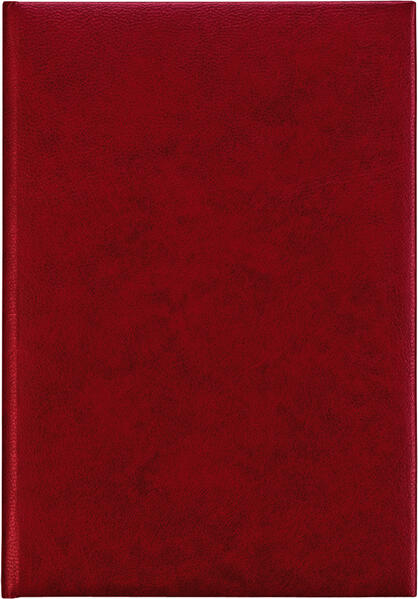 Buchkalender rot 2025 - Bürokalender 145x21 cm - 7 Tage auf 6 Seiten - wattierter Kunststoffeinband - Stundeneinteilung 7 - 19 Uhr - 873-0011