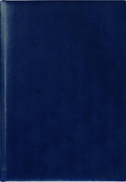 Buchkalender blau 2025 - Bürokalender 145x21 cm - 7 Tage auf 6 Seiten - wattierter Kunststoffeinband - Stundeneinteilung 7 - 19 Uhr - 873-0015