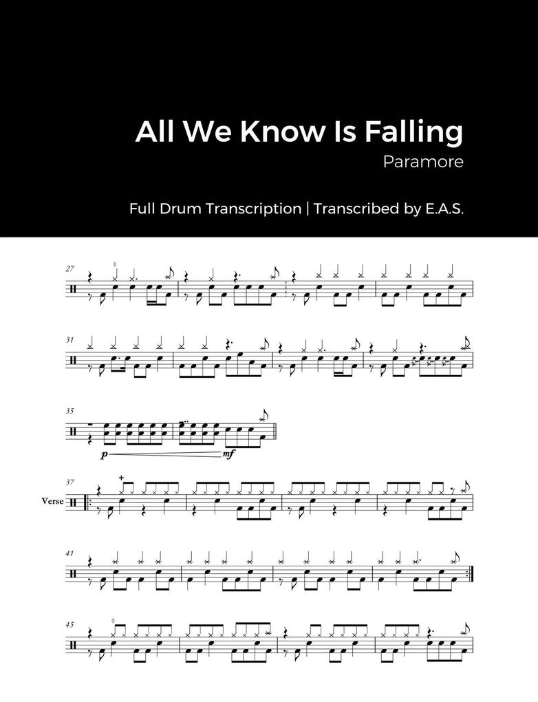 Paramore - All We Know Is Falling (Full Album Drum Transcriptions)