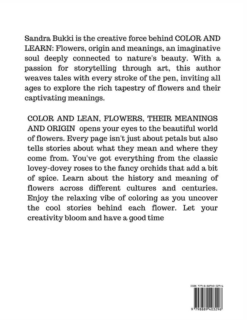 COLOR AND LEARN; Flowers their meanings and origin