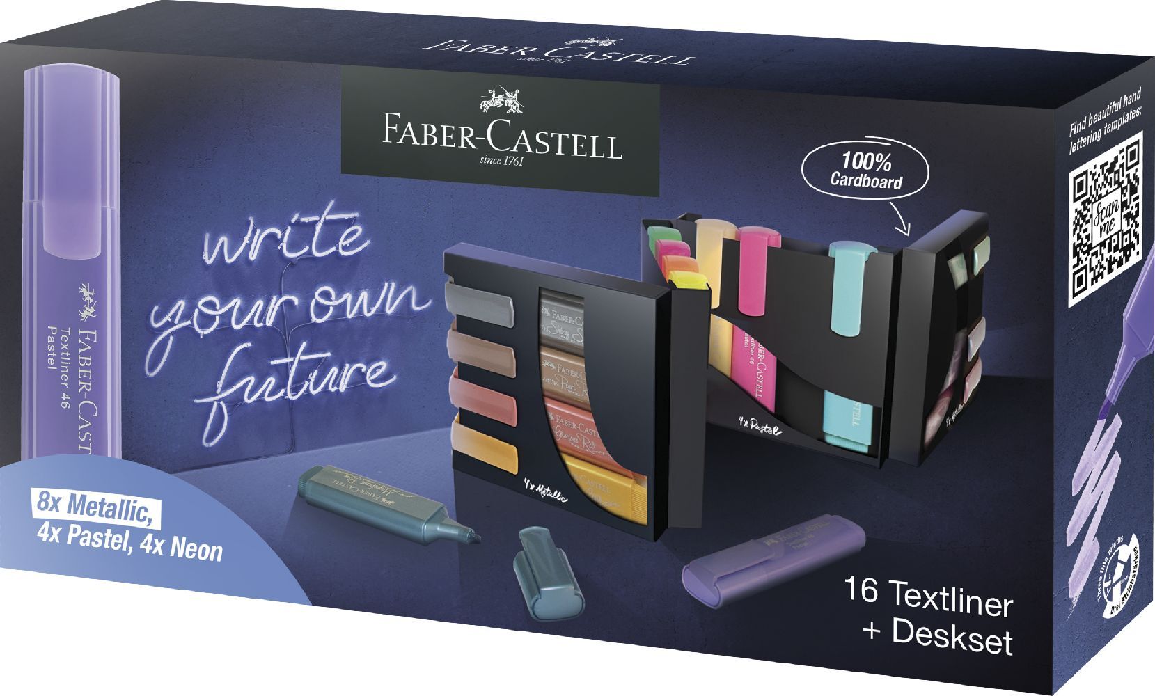 Faber-Castell 254603 marqueur 16 pièce(s) Pointe biseautée Mé