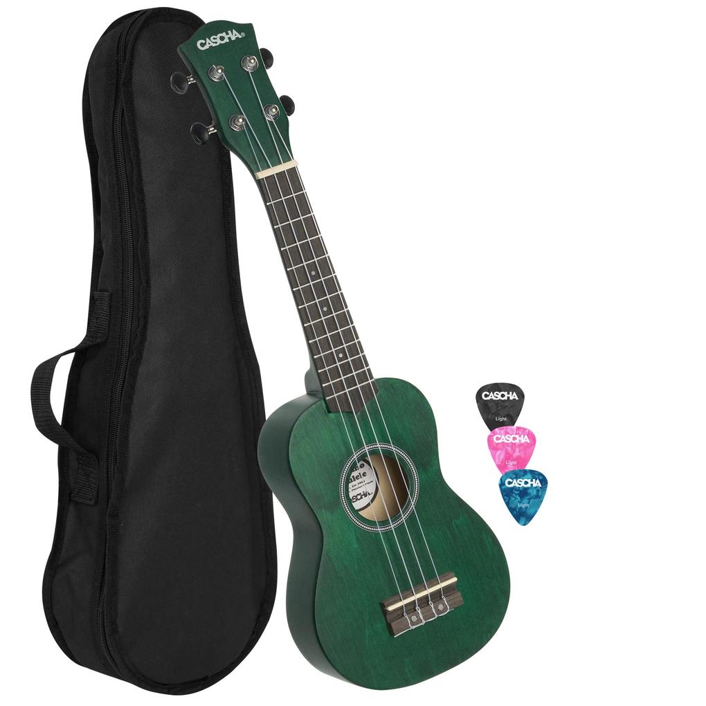 Soprano Ukulele Linden Green (incl. Bag unpadded 3 Picks)