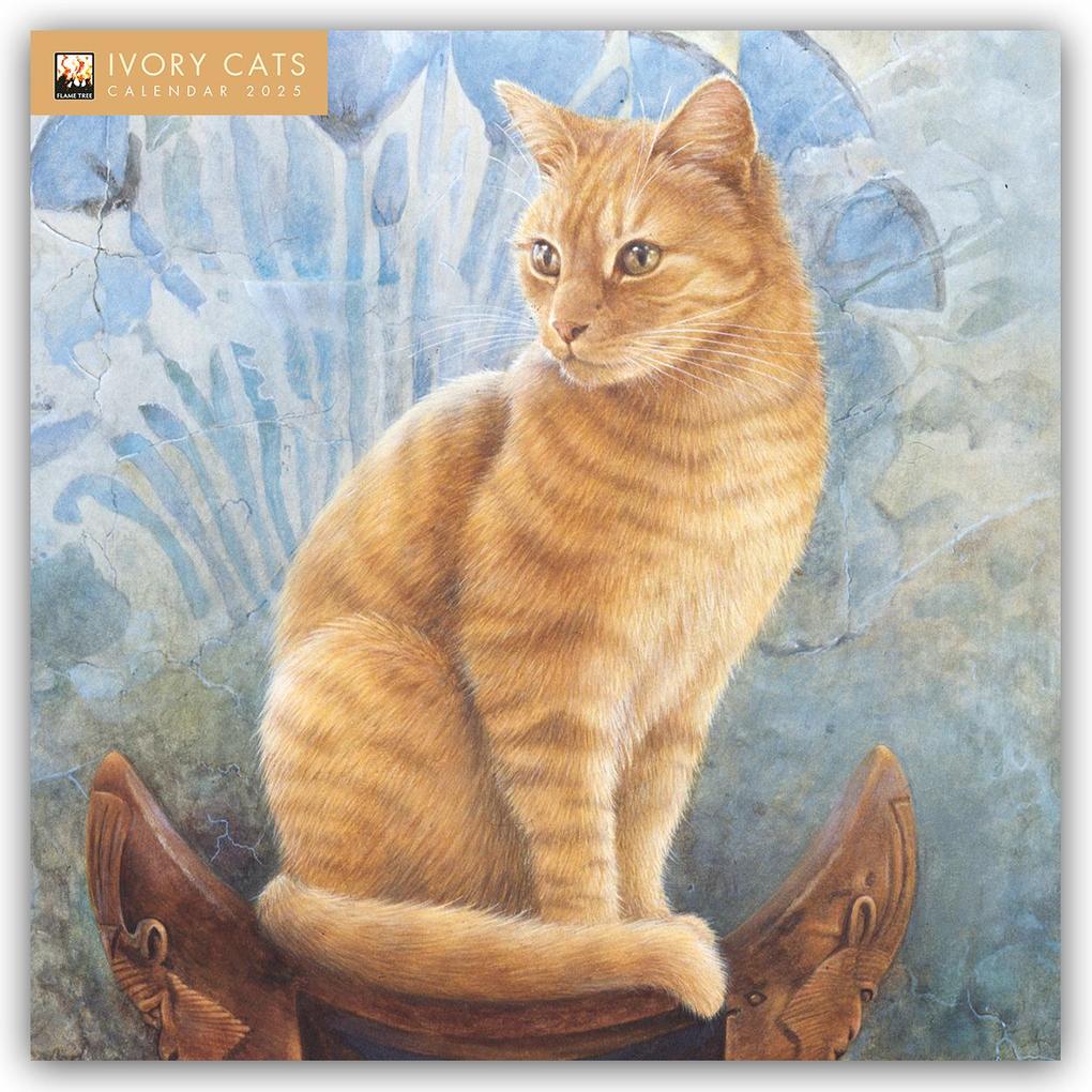 Ivory Cats by Lesley Anne Ivory Wall Calendar 2025 (Art Calendar)