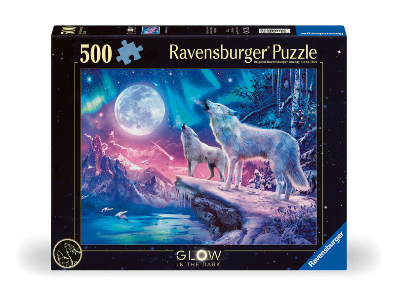 Erwachsenenpuzzle 500 Teile - Wolf im Nordlicht