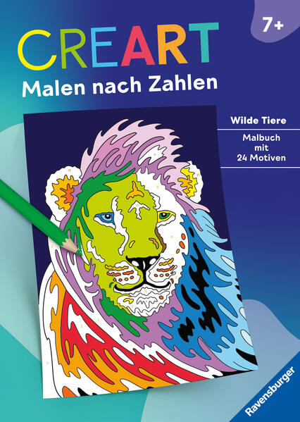 Ravensburger CreArt Malen nach Zahlen ab 7: Wilde Tiere Malbuch 24 Motive