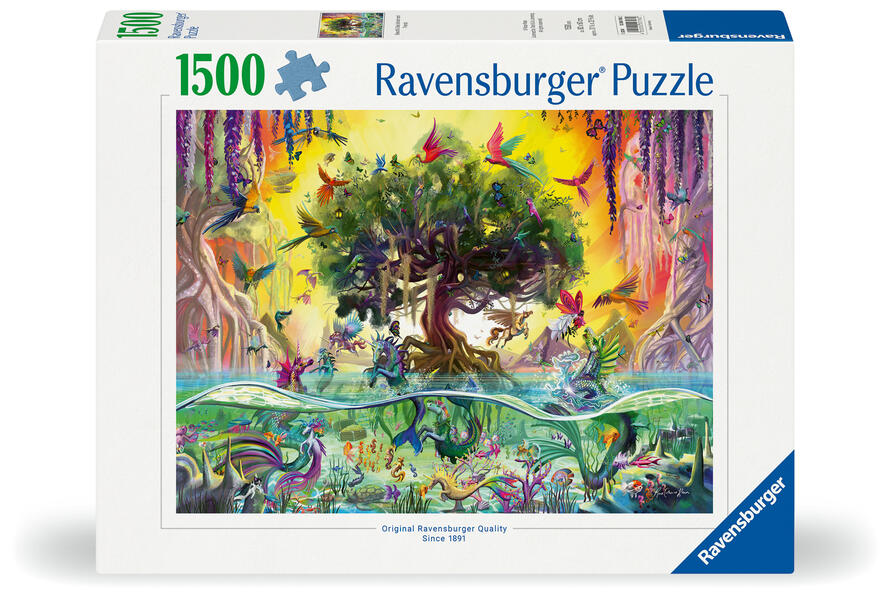 Erwachsenenpuzzle 1500 Teile - Das Einhorn aus dem See und seine Freunde