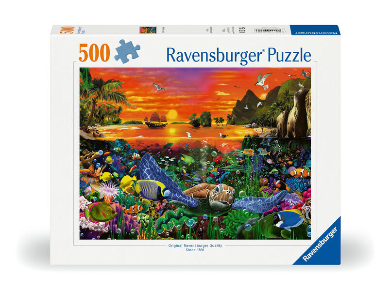Ravensburger Puzzle 12000225 - Schildkröte im Riff - 500 Teile Puzzle für Erwachsene und Kinder ab 10 Jahren Puzzle mit Unterwasserwelt-Motiv