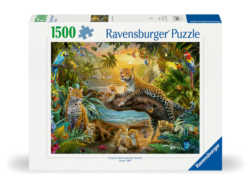 Erwachsenenpuzzle 1500 Teile - Leopardenfamilie im Dschungel