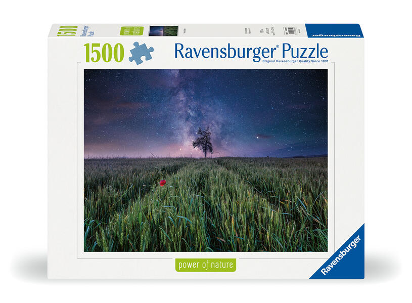 Erwachsenenpuzzle Power of Nature 1500 Teile - Nachthimmel über dem Kornfeld