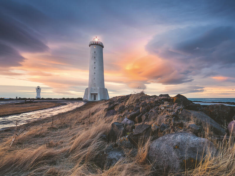 Erwachsenenpuzzle 1500 Teile - Magische Stimmung über dem Leuchtturm von Akranes Island