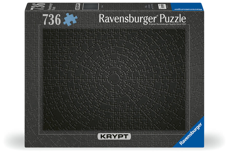 Ravensburger Puzzle 12000054 - Krypt Puzzle Black - Puzzle mit 736 schwarzen Teilen tolle Herausforderung für Puzzlefans und Knobelfreunde ab 14 Jahren