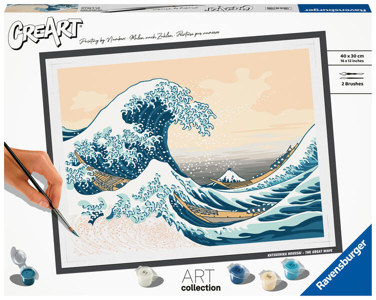 Ravensburger CreArt - Malen nach Zahlen 23690 - ART Collection: Große Welle (Hokusai) - ab 14 Jahren