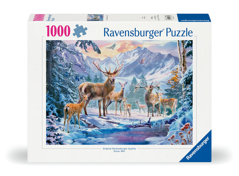 Erwachsenenpuzzle 1000 Teile - Rehe und Hirsche im Winter