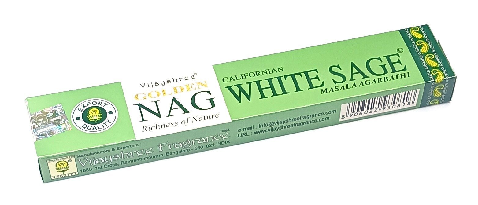 Räucherstäbchen Vijayshree Golden Nag Californian White Sage 15gr.