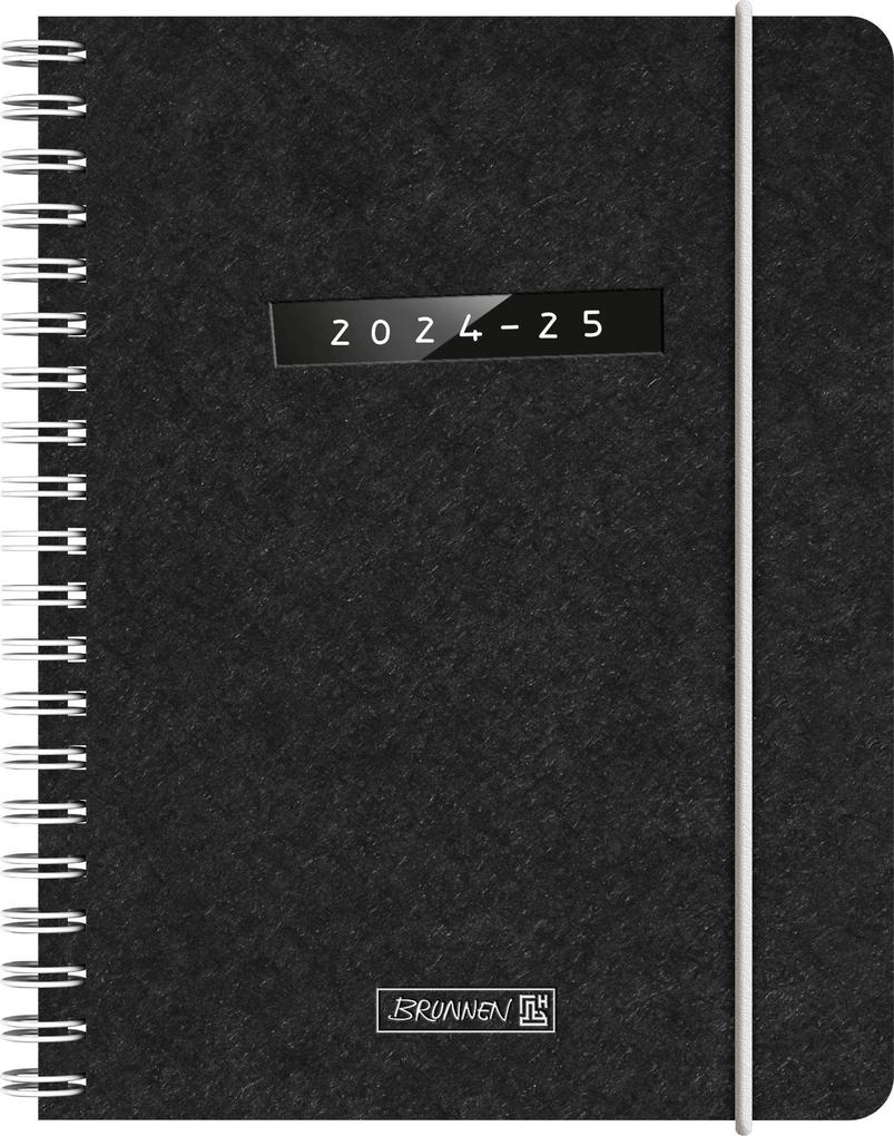 Schülerkalender 2024/2025 Monochrome 2 Seiten = 1 Woche A6 208 Seiten schwarz
