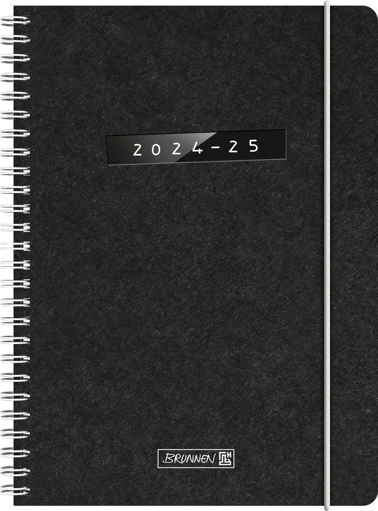 Schülerkalender 2024/2025 Monochrome 2 Seiten = 1 Woche A5 208 Seiten schwarz